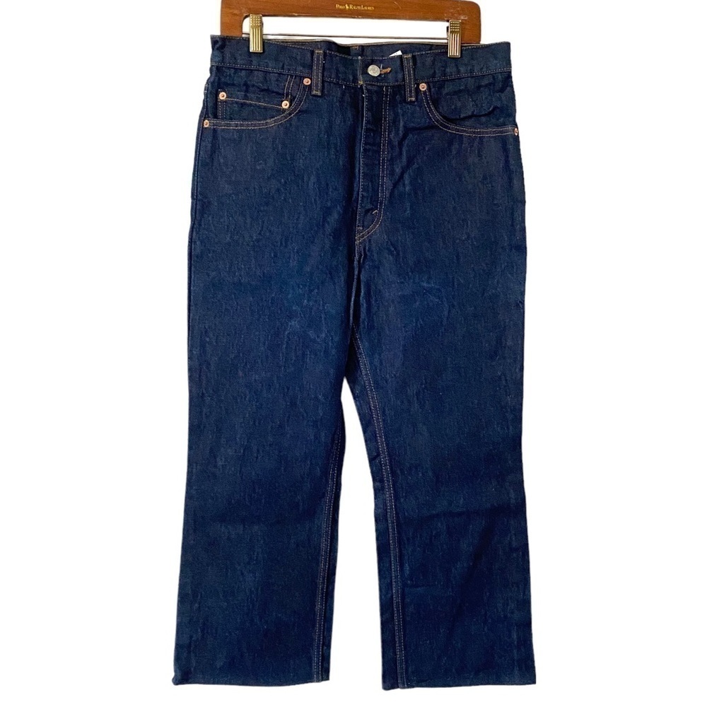 Vintage Levi’s 517 Bootcut‎ Jeans Rigid Dark Wash Denim 90s Retro Hemmed Mens 34
